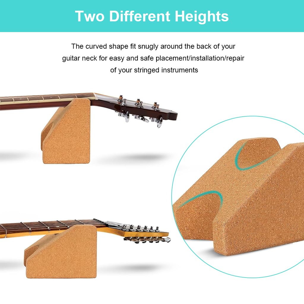 HASTHIP Cork Guitar Neck Rest Stand for Guitar Maintenance with Non Slip Base | Ergonomic Support