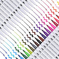 HASTHIP® 24 Colour Felt Tip Pens Watercolour Marker Pens Double Art Colouring Pens Fine Tip Brush Markers for Adult Students DIY Card Making Photo Album Coloring Books Craft Doodling