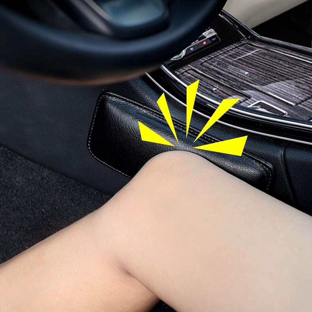 STHIRA Leather Car Knee Cushion Pad for Console and Door | 4pcs 7.08×3.15×1.10 in Self Adhesive Design