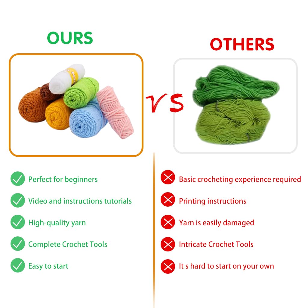 PATPAT Crochet Kit for Beginners with Ergonomic Hooks and Yarn | DIY Elephant Sunflower Gift