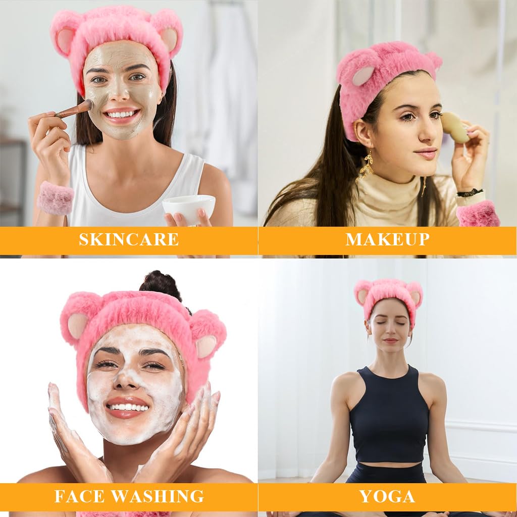 MAYCREATE Skincare Headband for Face Wash with Plush Water Absorbent Fabric | 3pcs Set for Women