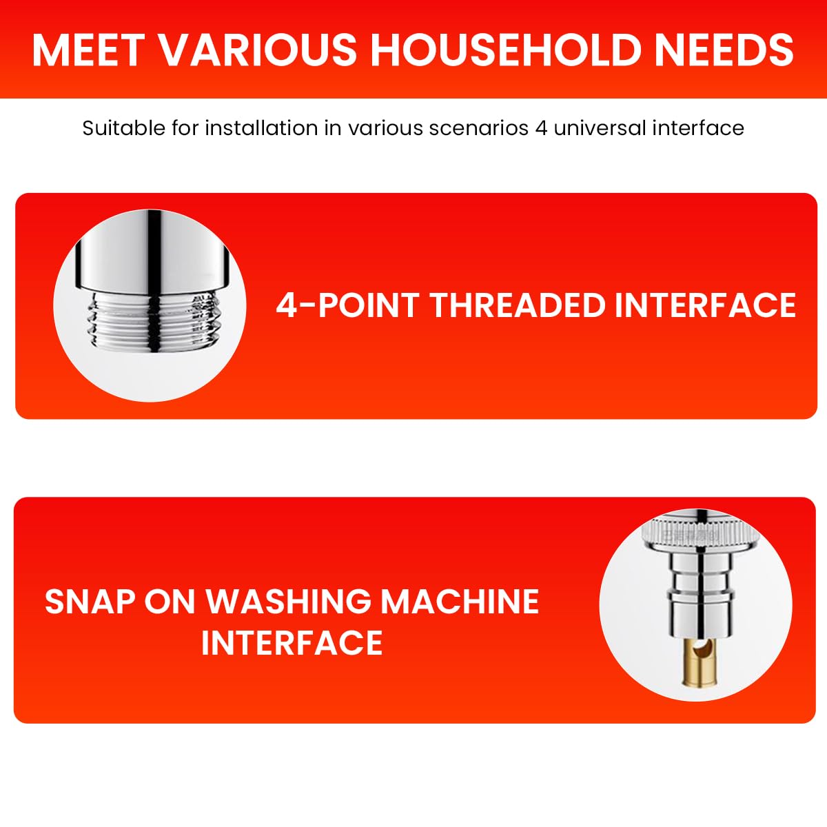 Supvox Multi Water Inlet Valve for Washing Machines and Dishwashers 3PCS | Featuring 3 in 1 Design with Stainless Steel and Independent Control Knob