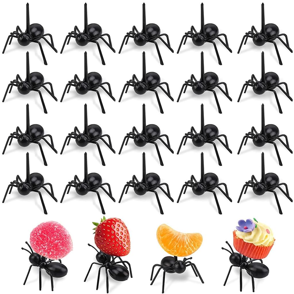 Supvox Fruit Forks for Snacks and Desserts featuring 24pcs Ant Shaped Reusable Picks | Fun Party Tableware