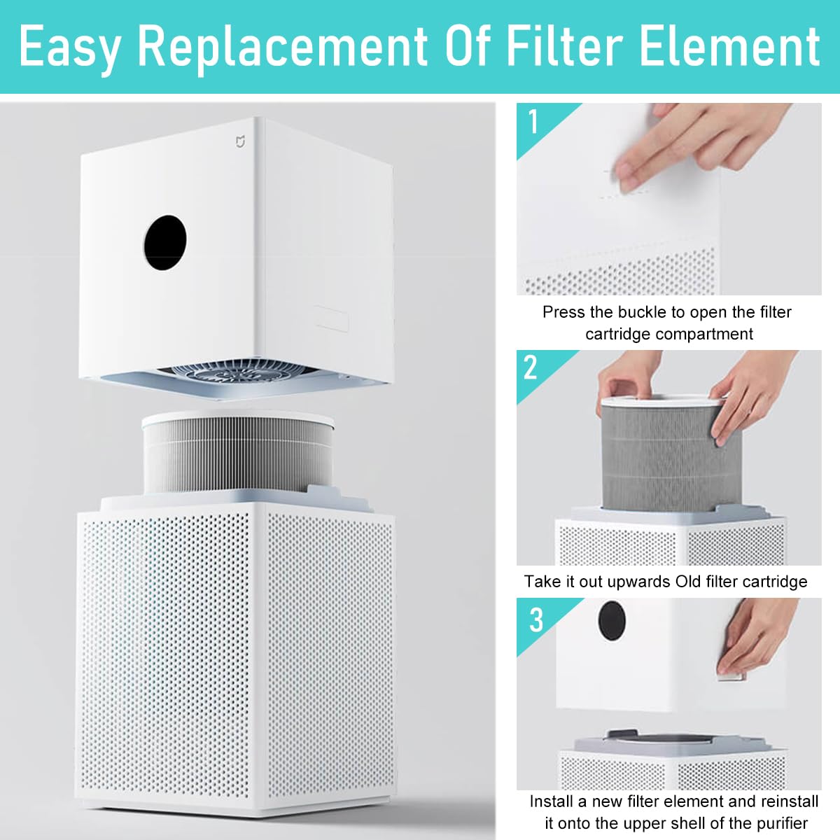 HASTHIP Mi Air Purifier Filter for XiaoMi 4 Lite with 3 Layer Activated Carbon | 6 8 Month Lifespan