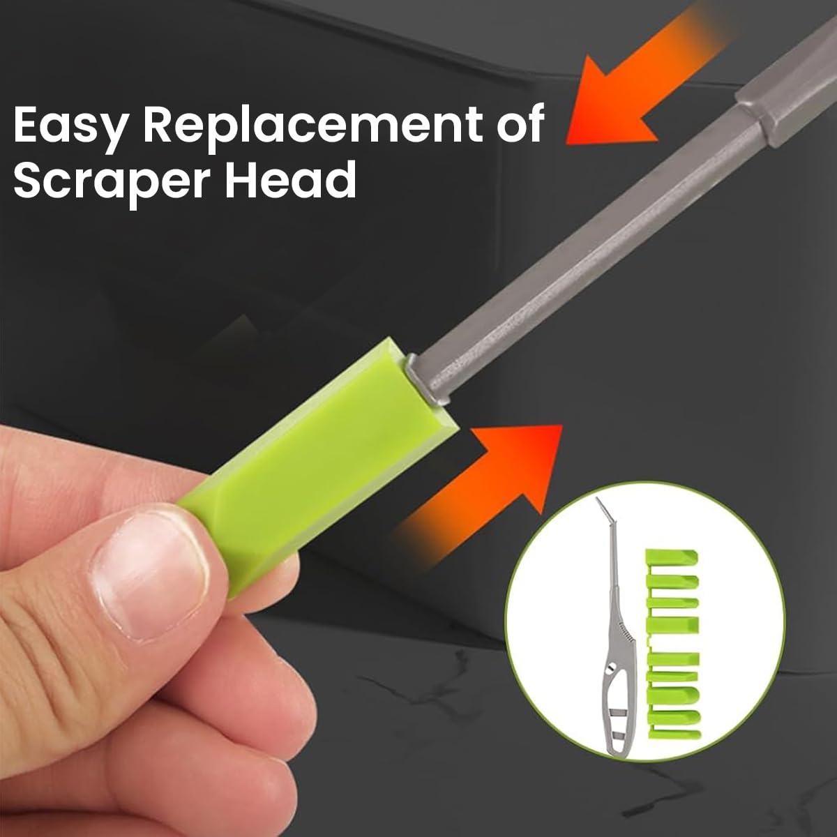 Serplex Corner Caulk Applicator Tool with 9 Interchangeable Tips and Ergonomic Handle for Bathtub and Sink Finishing