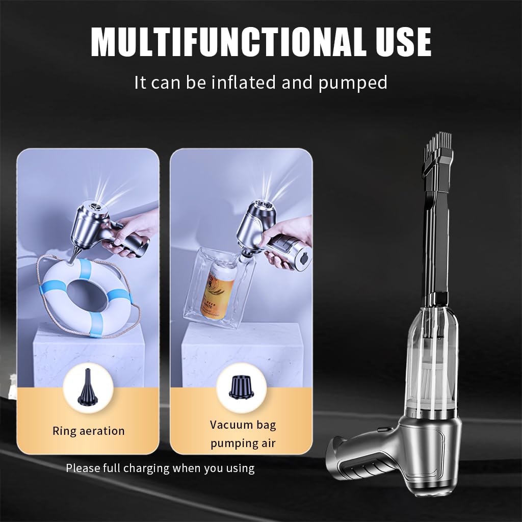 Electric Compressed Air Duster for Home and Car Cleaning with 19000PA 120W Motor | Cordless 4000mAh Vacuum