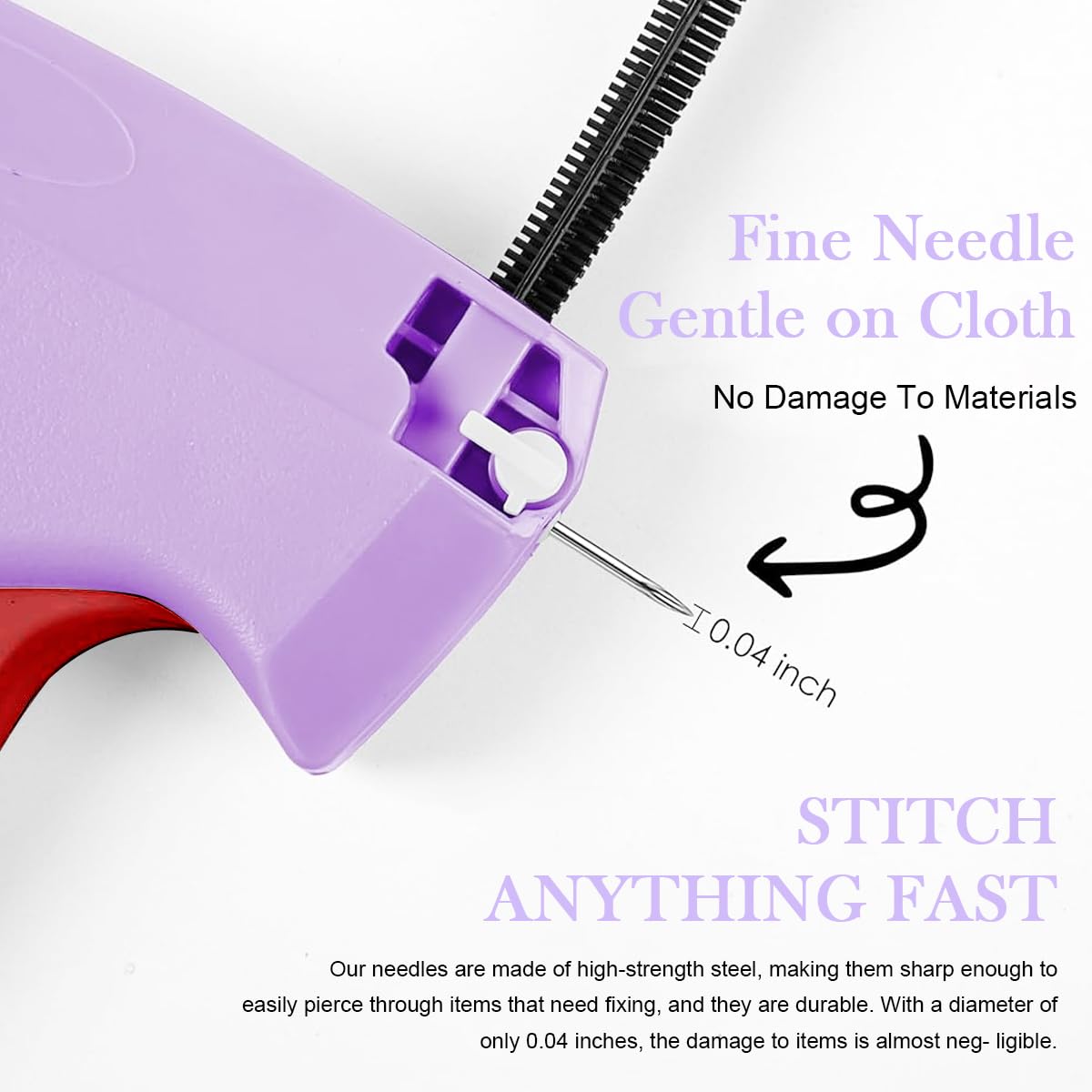 Supvox Clothing Stapler Kit for Quick Repairs with 6 Needles and 2000 Fasteners | Ergonomic Handheld Sewing Gun