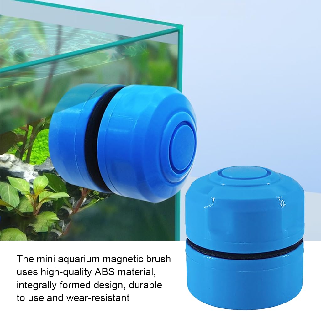 Qpets Mini Magnetic Aquarium Cleaner for Small Roofless Tanks with Double Sided Velvet Scraper 28x27mm | Suitable for 6mm Glass