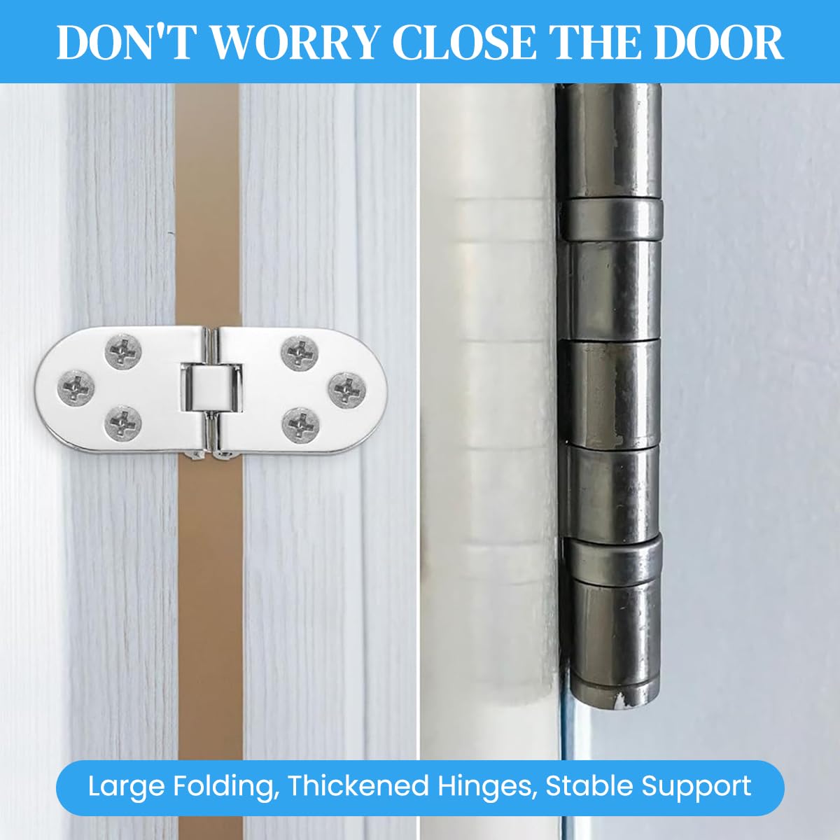 Serplex Metal Hinges for Folding Tables featuring 90 Degree Folding Mechanism and Brushed Zinc Alloy Finish