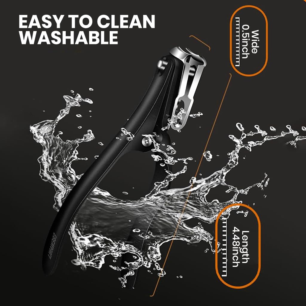 MAYCREATE Nail Clipper with 360° Flexible Mechanism and 4.5 in Ergonomic Handle | Stainless Steel Curved Blade for Fingernails and Toenails