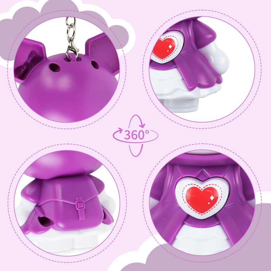 Zibuyu Kawaii Keychain Charm for Bags and Backpacks featuring 3 Fun Faces PVC Design | Gift for Girls