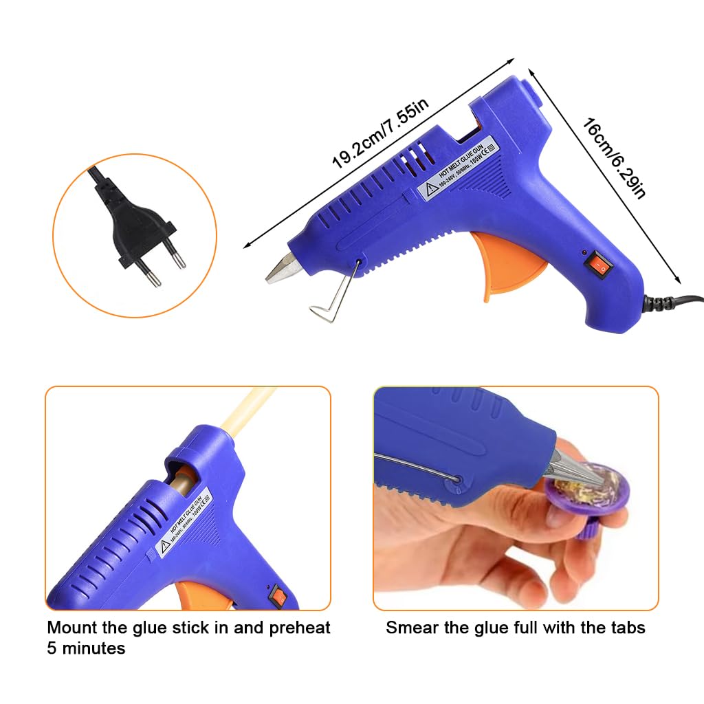 STHIRA Car Dent Puller Hot Glue Gun Kit with 14 Pads and 10 Sticks for DIY Repair | ABS and Metal Construction
