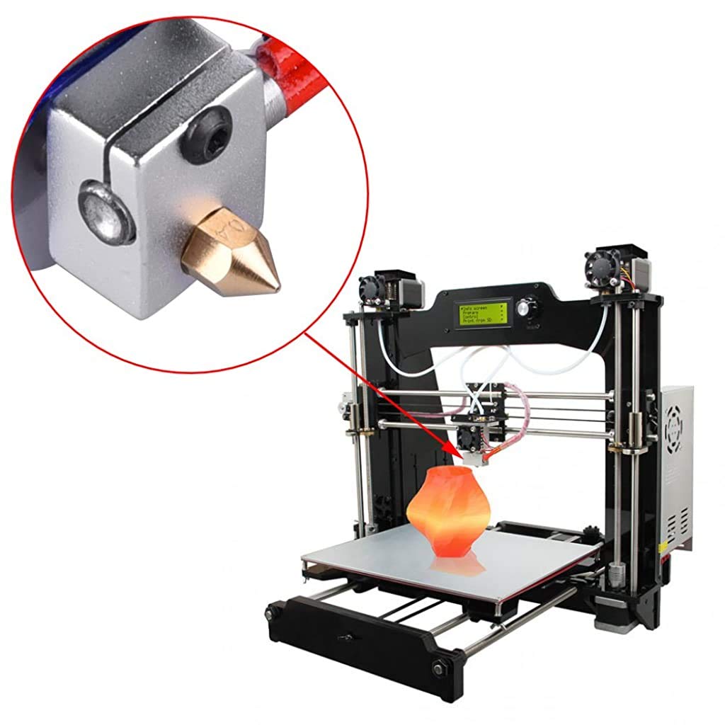 ELEPHANTBOAT® 66PCS 3D Printer Extruder Nozzle MK8 for Makerbot Creality CR-10 7 Different Size 0.2mm 0.3mm 0.4mm 0.5mm 0.6mm 0.8mm 1.0mm