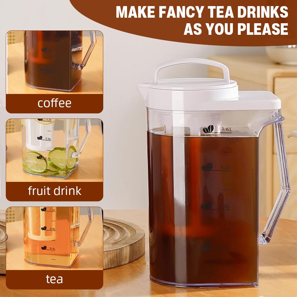 Supvox Cold Brew Coffee Maker 1.6L for Coffee and Tea with Removable Mesh Strainer & Handle