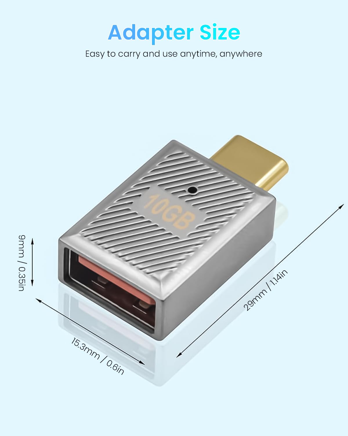 Verilux USB C to USB OTG Adapter with 10Gbps Data Transfer and 120W Fast Charging | Zinc Alloy Housing
