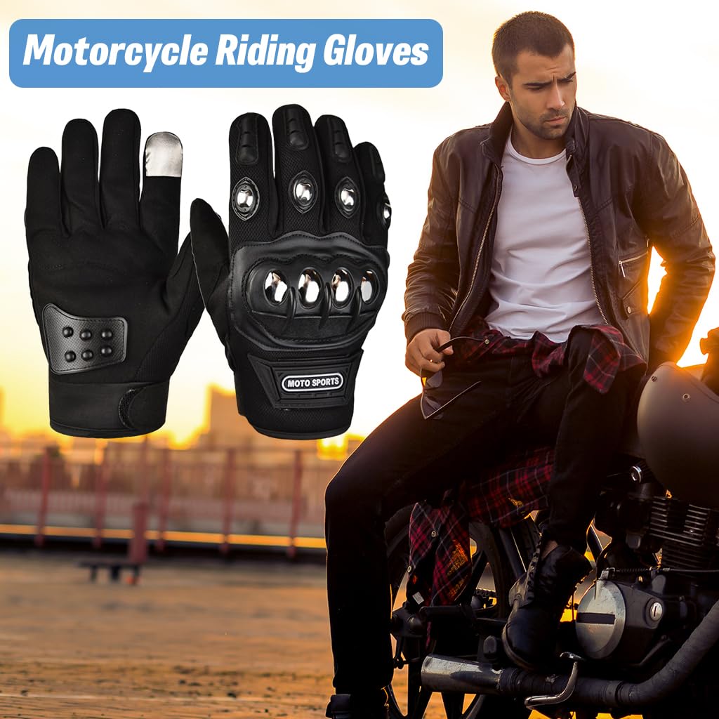 PROBEROS Winter Bike Gloves for Riding and Hiking with Touchscreen Fingertips | Anti-Slip Palm Grip and Hidden Zipper Pouch
