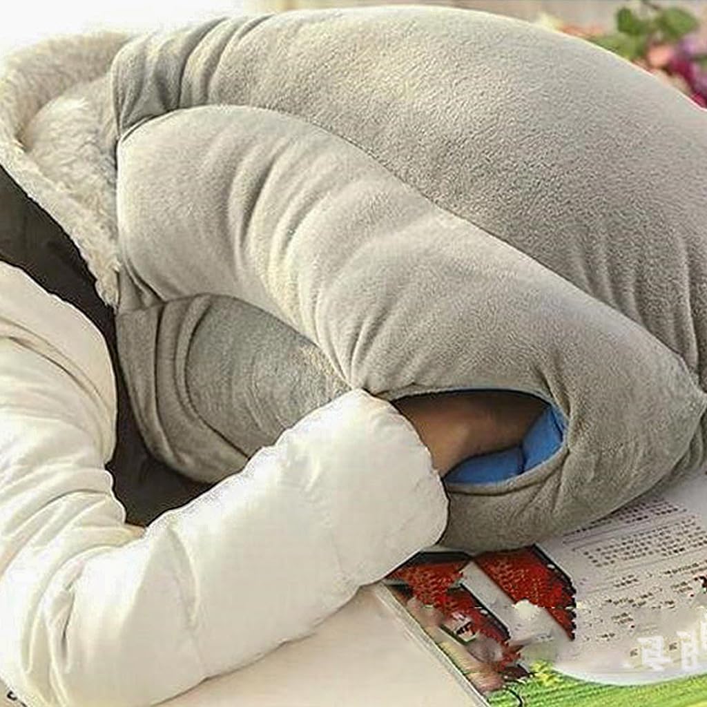 HANNEA Travel Pillow for Neck and Head Support on Plane Car and Office Desk | Comfortable Rest