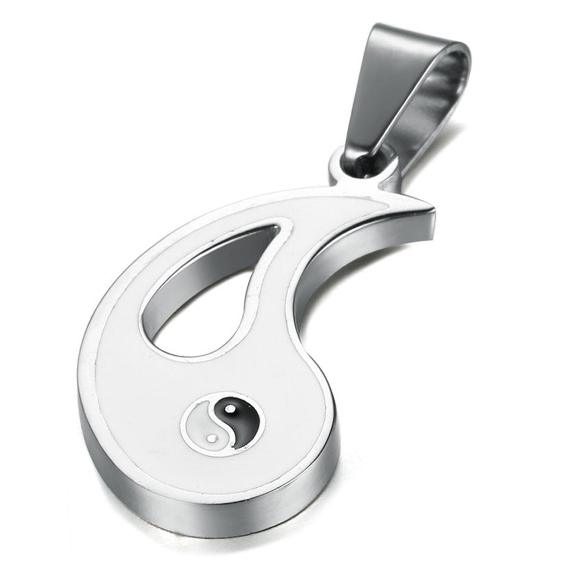ZIBUYU Friendship Pendant for Women & Men Stylish Yin Yang Taiji Necklaces for 2 Best Friend Oriental Harmony Necklace for Girls, Boys Shining Necklace for Couple Pendant for Gifting - 2 Pcs