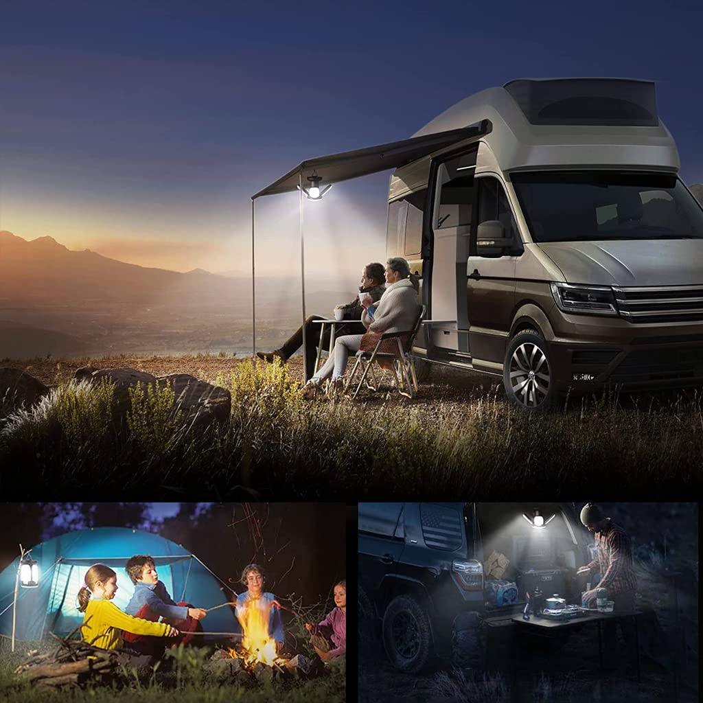 ELEPHANTBOAT Solar Camping Light for Outdoor Use with 60 LED Beads and 4 Folding Wings | USB and Solar Rechargeable Lantern