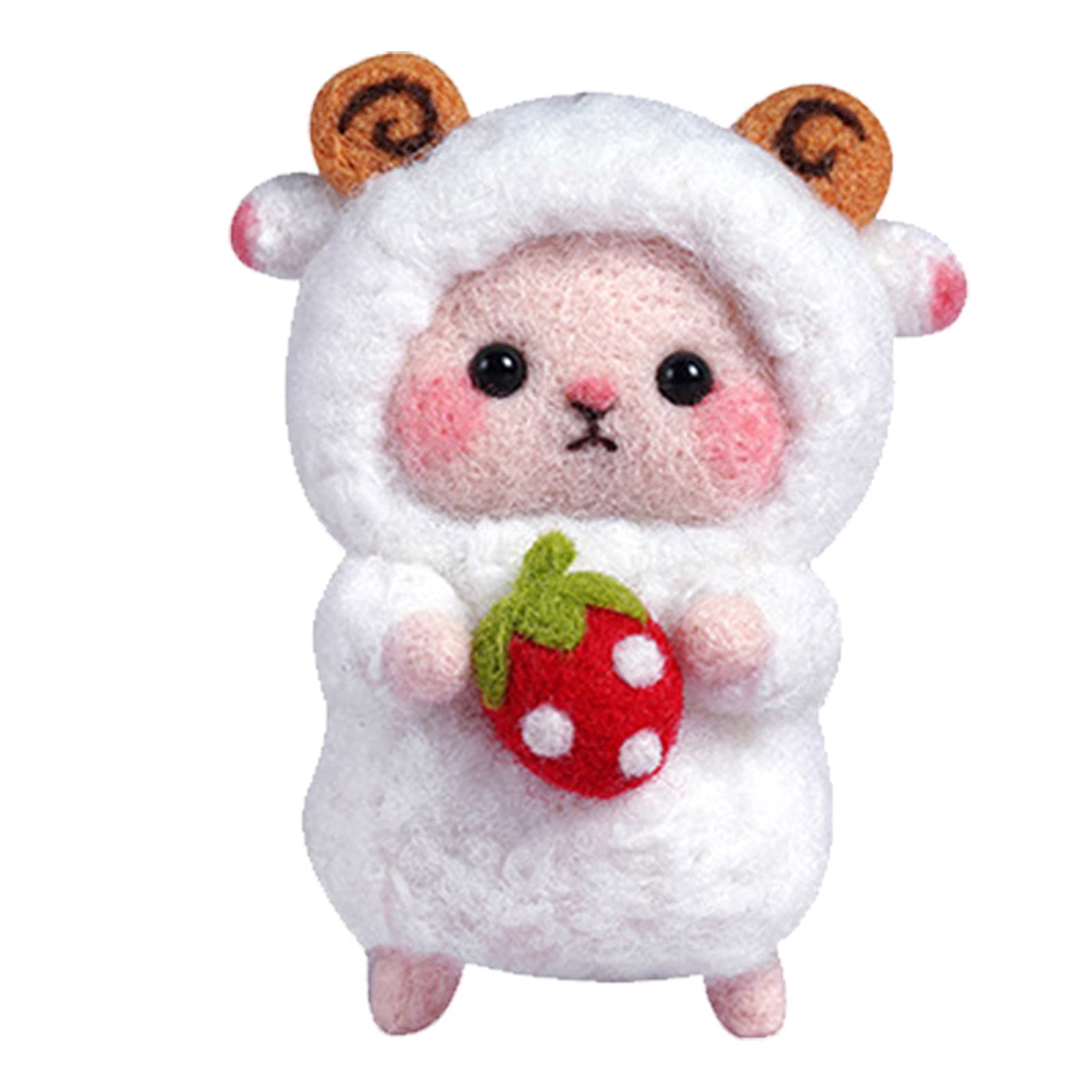 PATPAT® Needle Felting Starter Kit DIY Sheep Wool Felt Tools Cute Sheep with Basic Felt Tools and Supplies Home Decoration