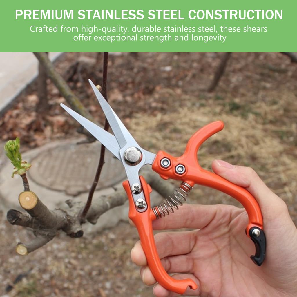 Supvox Gardening Scissors 2 Pack for Flowers and Bonsai with Safety Lock and 3mm High Carbon Steel Blades