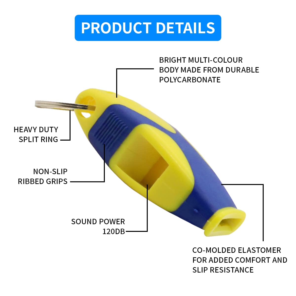 Proberos Sports Coach Whistle for Referee and Lifeguard with Lanyard | 120 dB ABS Safety Whistle