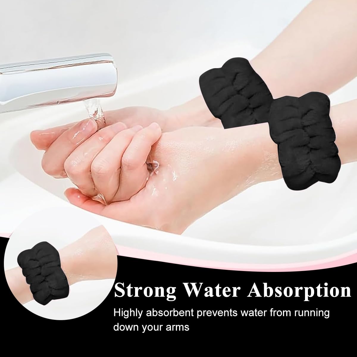 MAYCREATE Spa Headband and Wristband Set for Face Washing with Sunflower Design | Soft Flannel Elastic Accessories for Women