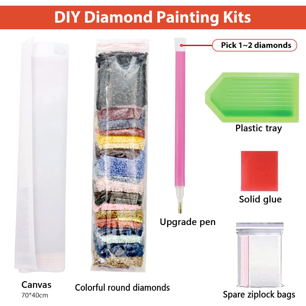 HASTHIP® 5D Diamond Painting Kit, 27.5 X 15.7inch Large Size Black Bear Diamond Painting Kits for Adults, DIY Full Drill Crystal Rhinestone Arts and Crafts, Art Diamond Painting for Home Wall Decor