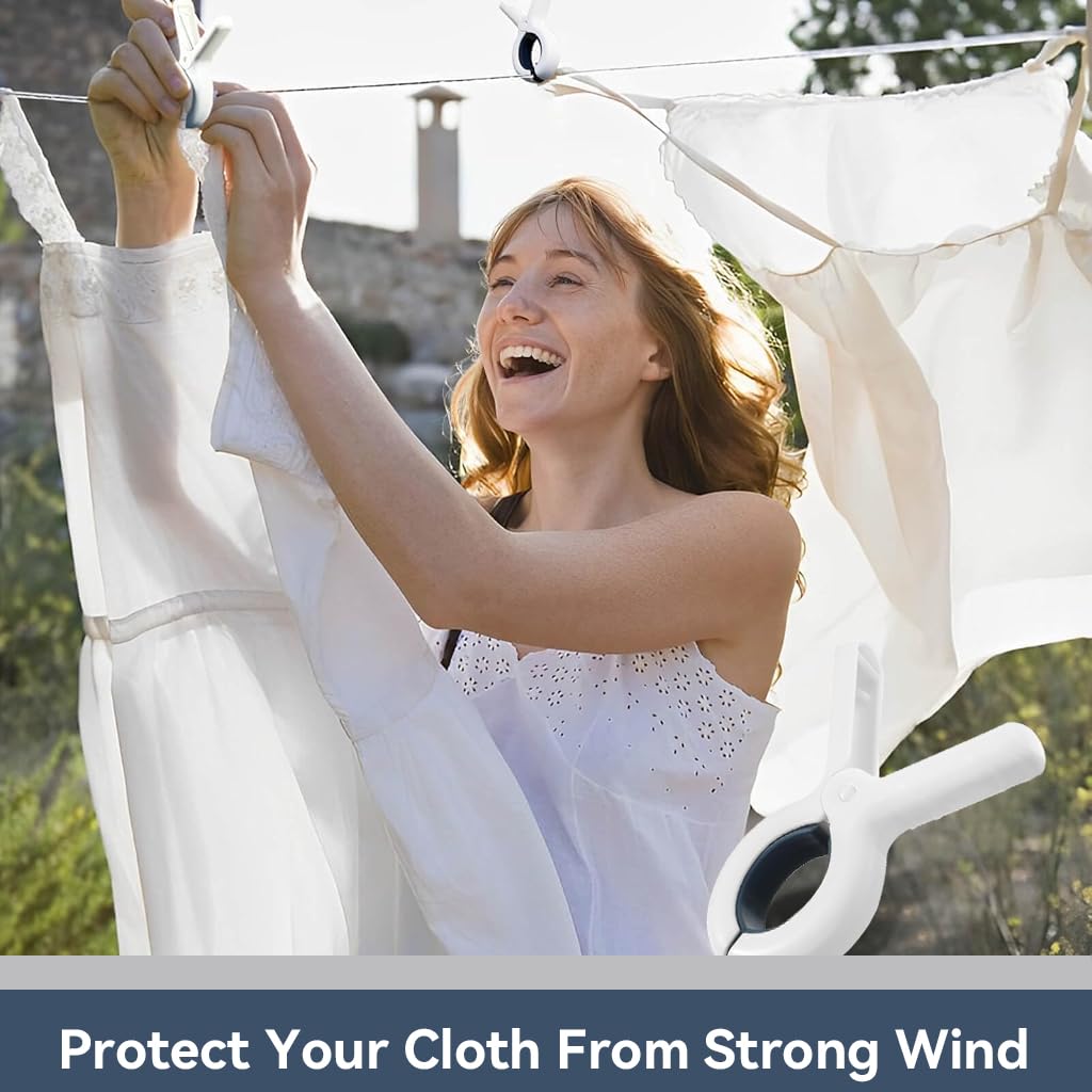 Supvox Clothesline Clips for Bed Sheets and Quilts featuring Spring Loaded Grip | 12Pcs Plastic Windproof Laundry Clips