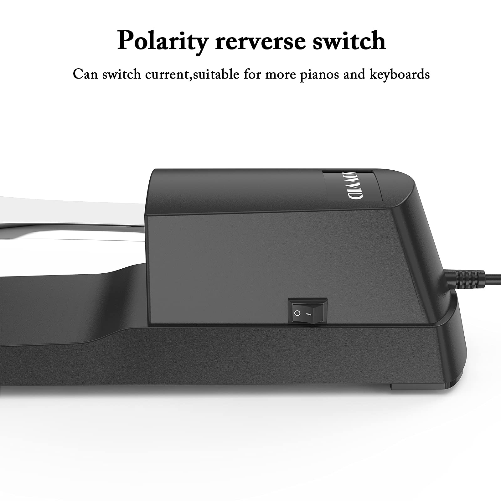 ZIBUYU Digital Piano Pedal Sustain for Keyboards with 1.8m Cable and Polarity Switch | Black
