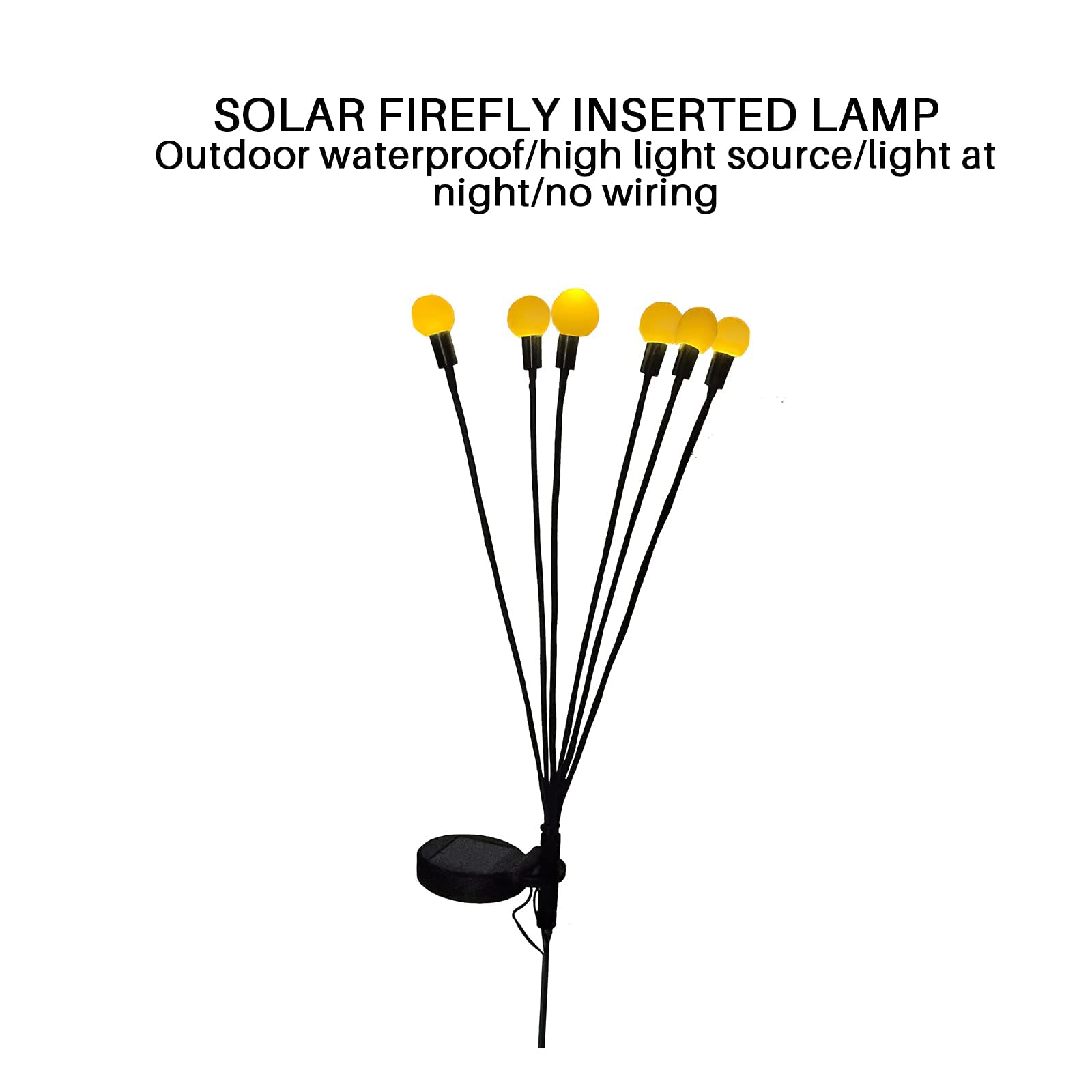Outdoor Solar Garden Lights for Patio and Backyard with 12 Glowworm Lamps | Stainless Steel