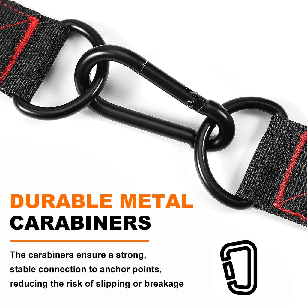 Proberos Pull Up Training Handles for Bodyweight Exercises with Ergonomic Foam Grip | Metal Carabiners Included for Full Body Strength Workouts
