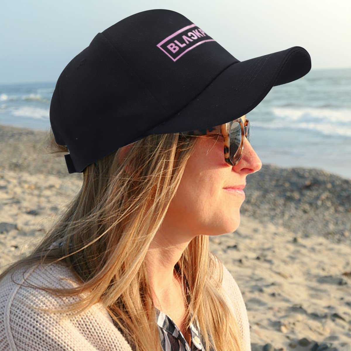 GUSTAVE Blackpink Baseball Cap for Outdoor Activities with Adjustable Closure and 22–23.6 in Fit | Breathable Mesh Hat for Men and Women