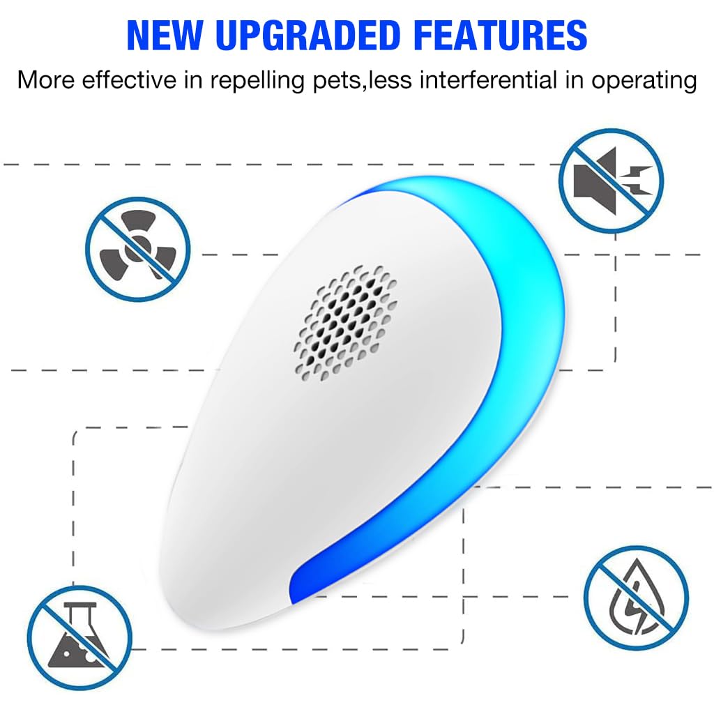 HASTHIP® Ultrasonic Pest Repeller for Kitchen Bedroom Pest Control, Electronic Repellent for Cockroach, Rat, Mosquito, Underground Pests, Baby, Pregnancy & Pet Safe