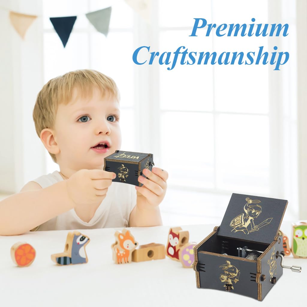 PATPAT Zelda Wooden Music Box featuring 6.4x5.1x4.2cm size and manual crank mechanism | ideal gift