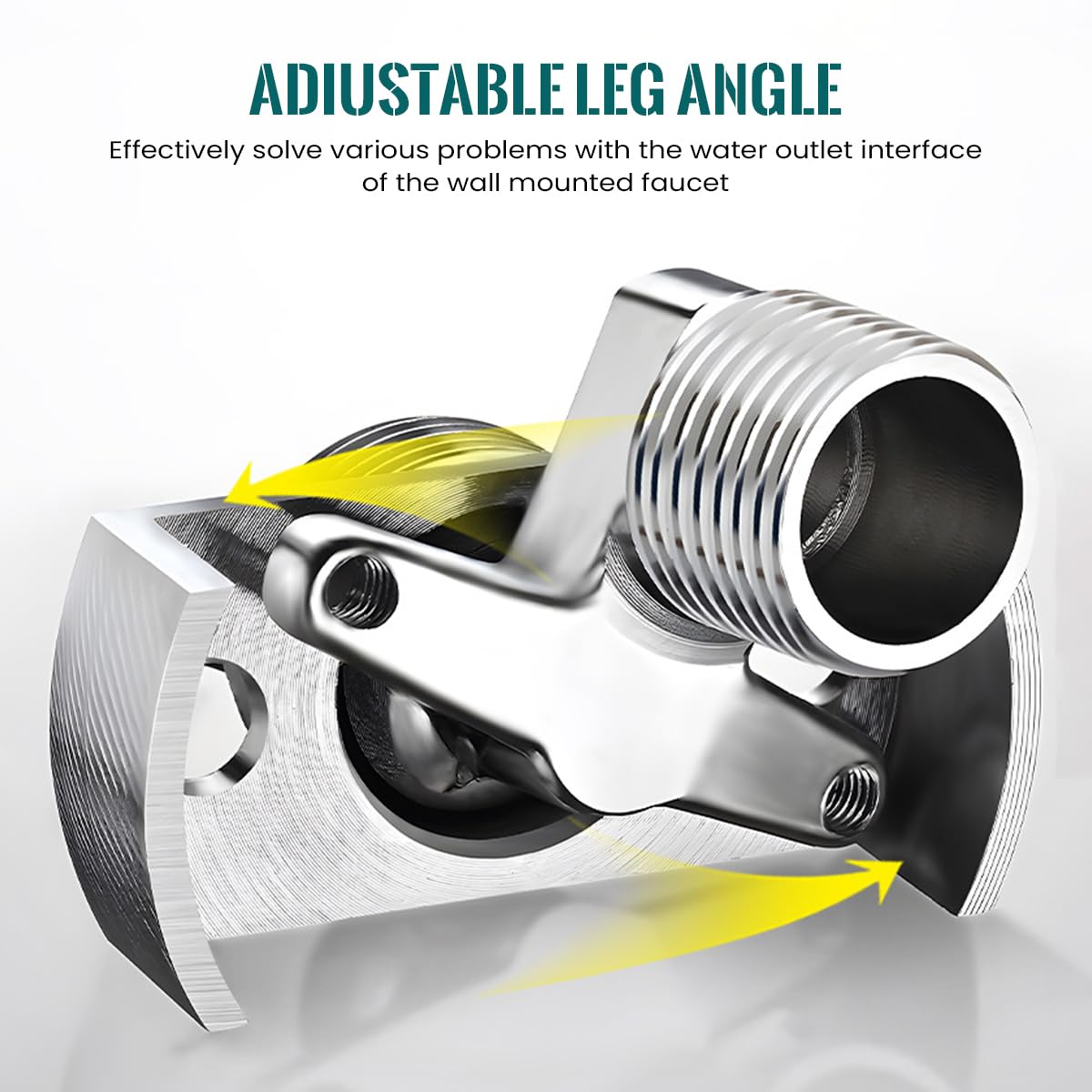 Supvox Shower Retrofit Bracket for Easy Adjustment with Electroplated Copper Silver Finish | Universal Swivel Mounting Adapter