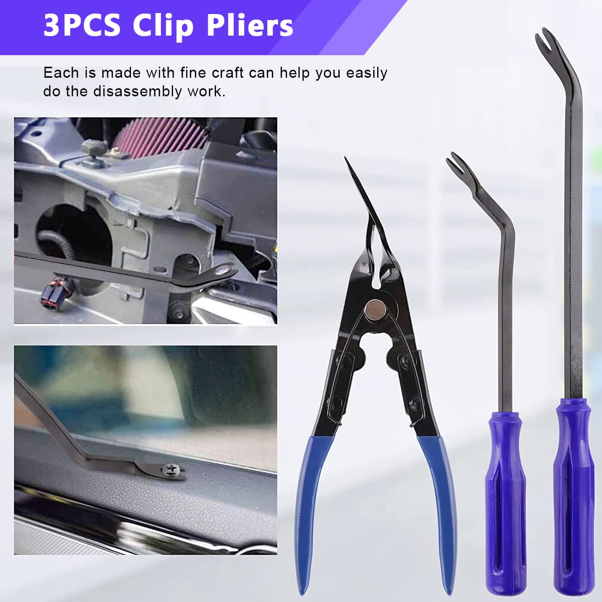 STHIRA Trim Removal Tool Kit for Car Panel Disassembly with 19 pcs Set and Ergonomic Nylon Tools | Includes Storage Bag