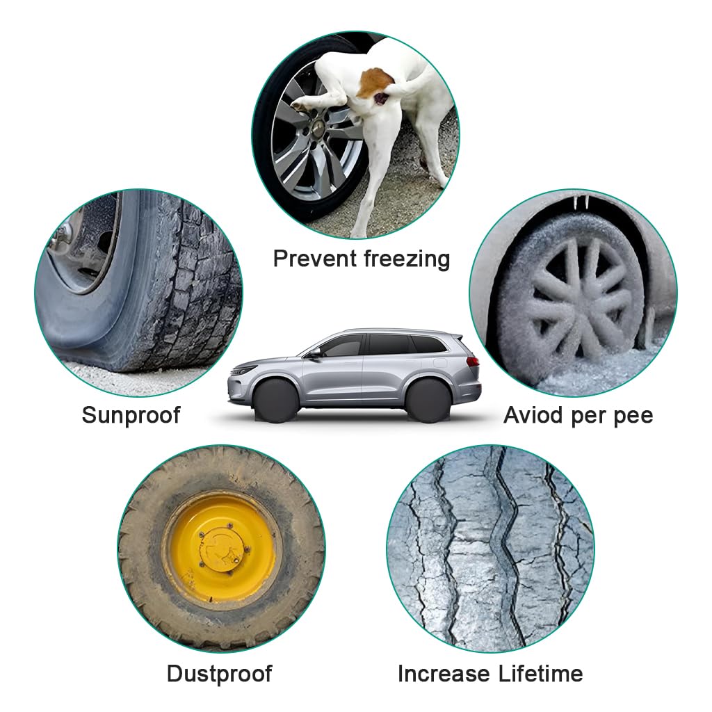 STHIRA Tire Covers for 30-32 in Tires featuring Hooked Straps and 210D Oxford Cloth | Pack of 4