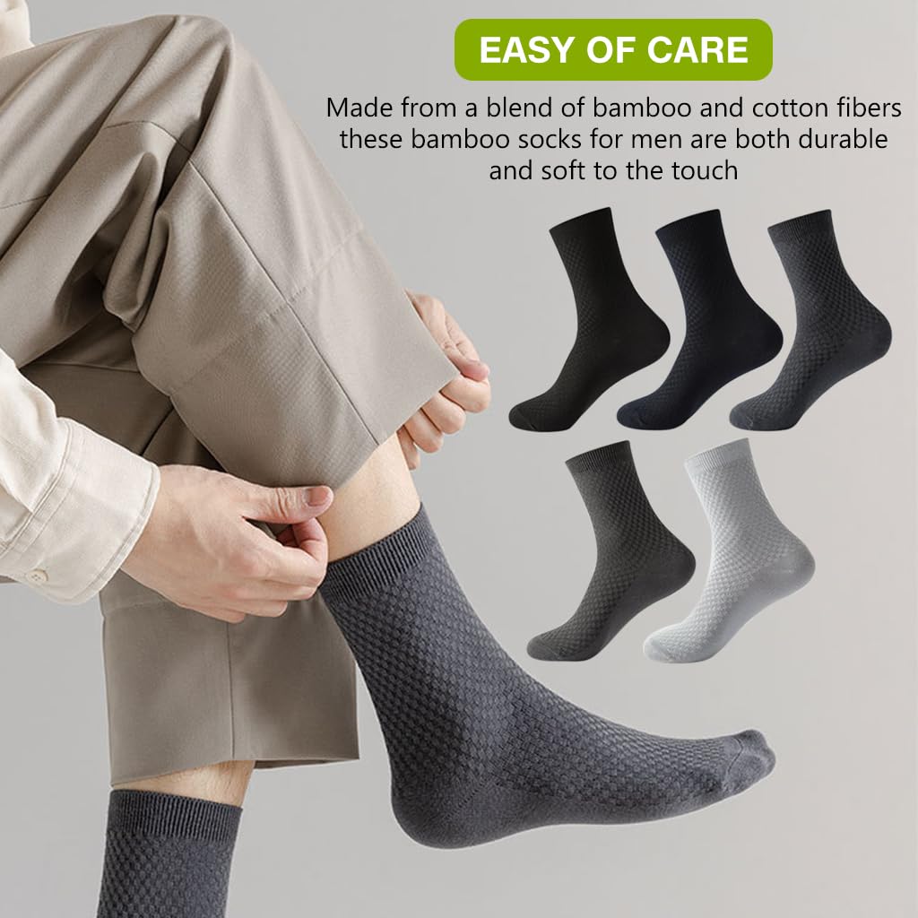 GUSTAVE Bamboo Ankle Socks for Men with Anti Odor Fiber | Pack of 5 Breathable Cotton