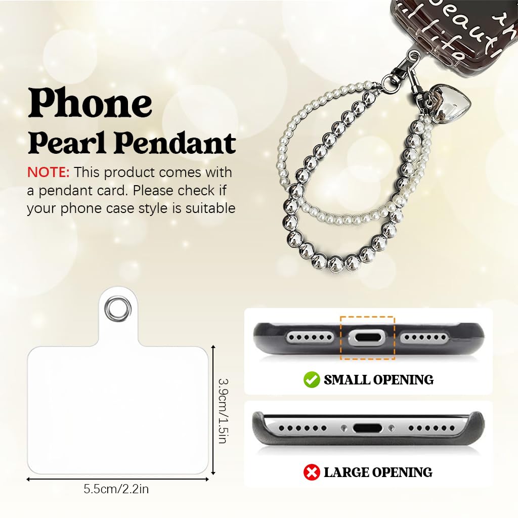 ZORBES Cell Phone Lanyard for Loss Prevention with Dual Chain Design featuring Pearl Beads