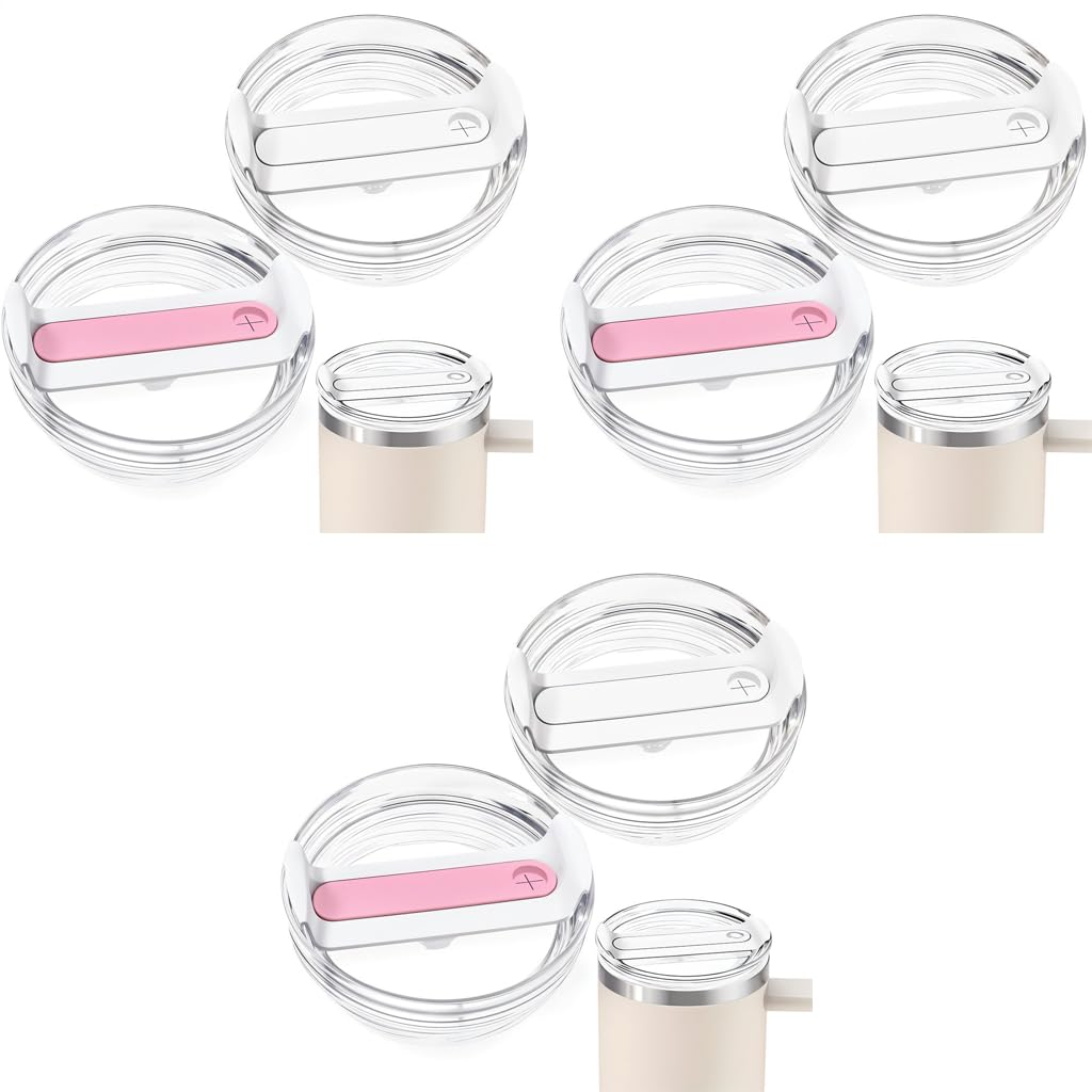 HASTHIP® 6PCS Compatible with Stanley Leak-Proof Replacement Lid for 40oz Tumbler Cup Straw Hole Fit Secure Accessories
