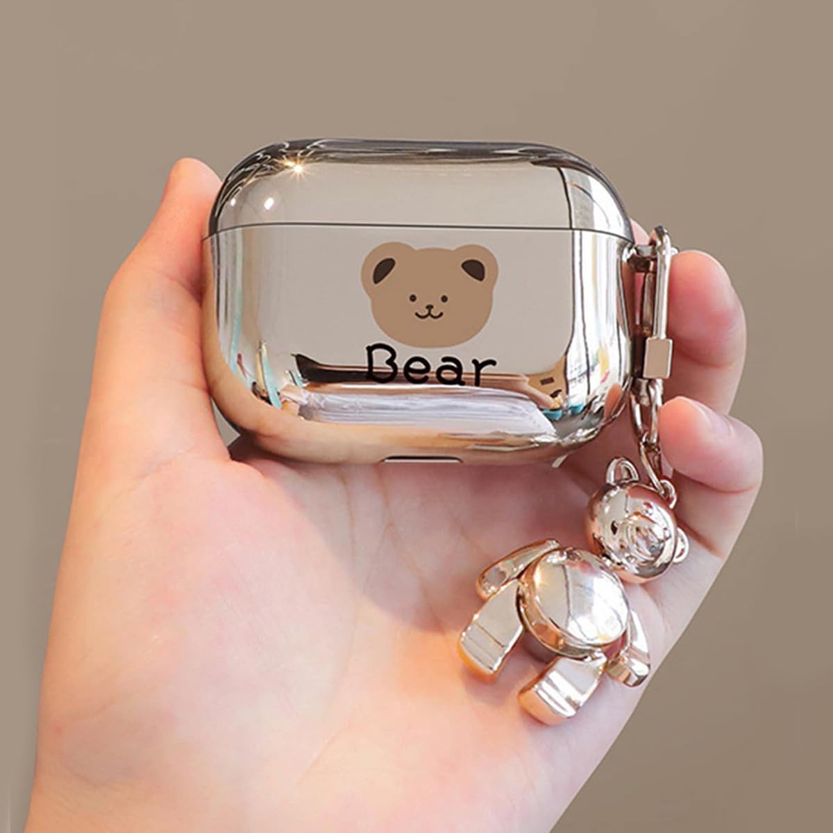 ZORBES AirPods Pro 2nd Generation Case with Bear Print TPU Cover and Keychain | Supports Charging Access