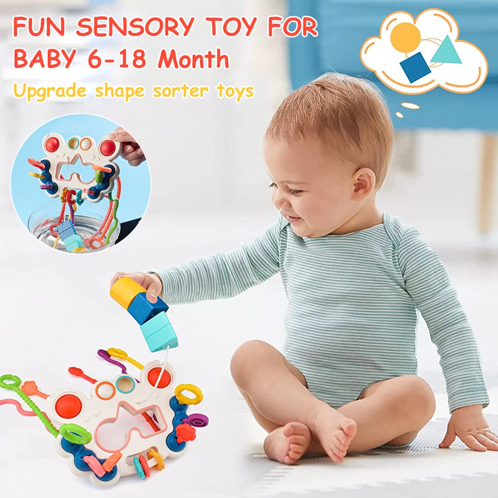 PATPAT® Sensory Toys for Kids, Cartoon Activity Toys for Baby Sensory Development Silicone Montessori Toys for Toddler Soothing Toy Kids Interactive Toy Early Educational Toys Gifts for Newborns