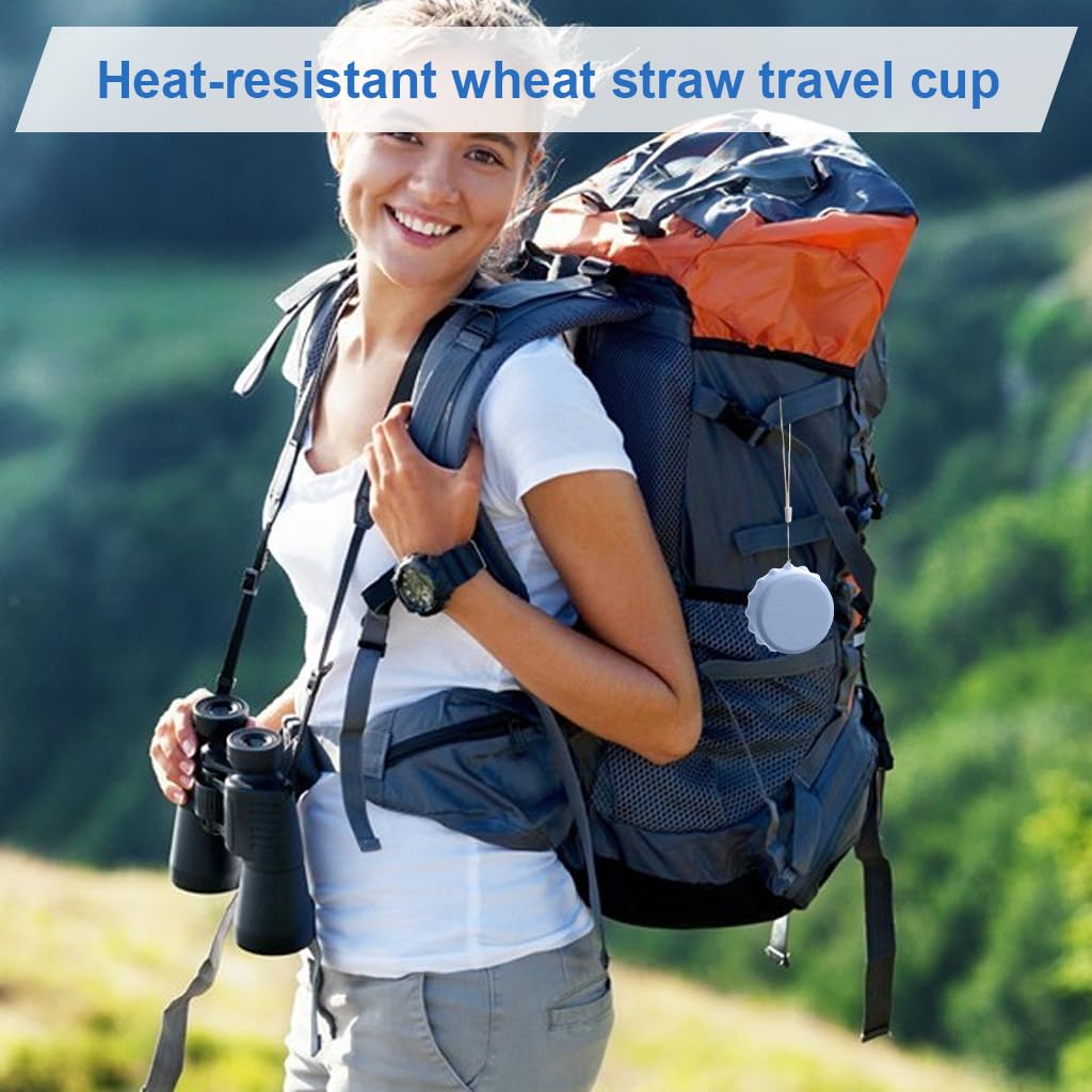 HASTHIP Collapsible Cup for Travel with Lid and Lanyard | 3 Pack Silicone Reusable Cups