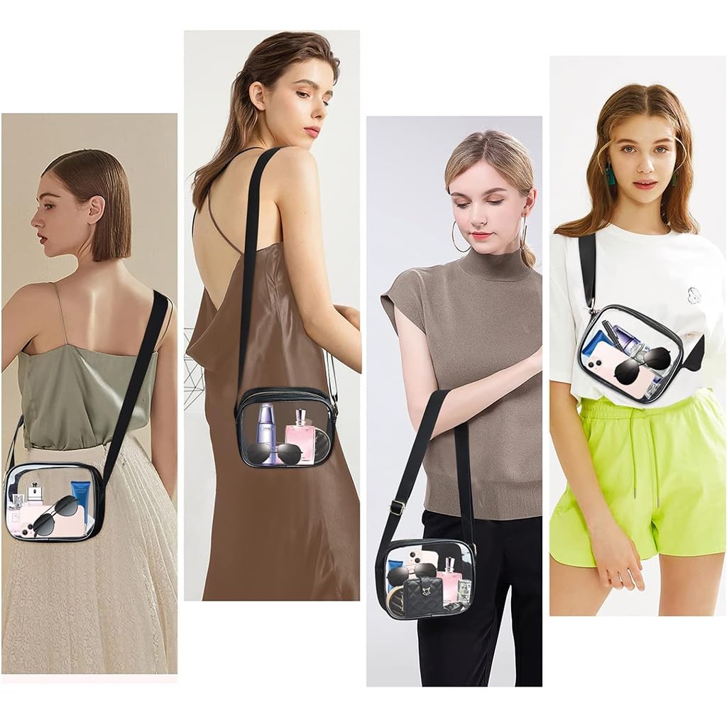 PALAY Crossbody Bag for Women with Adjustable Strap and 7.8x2.76 in Capacity | Transparent PU Frame Design