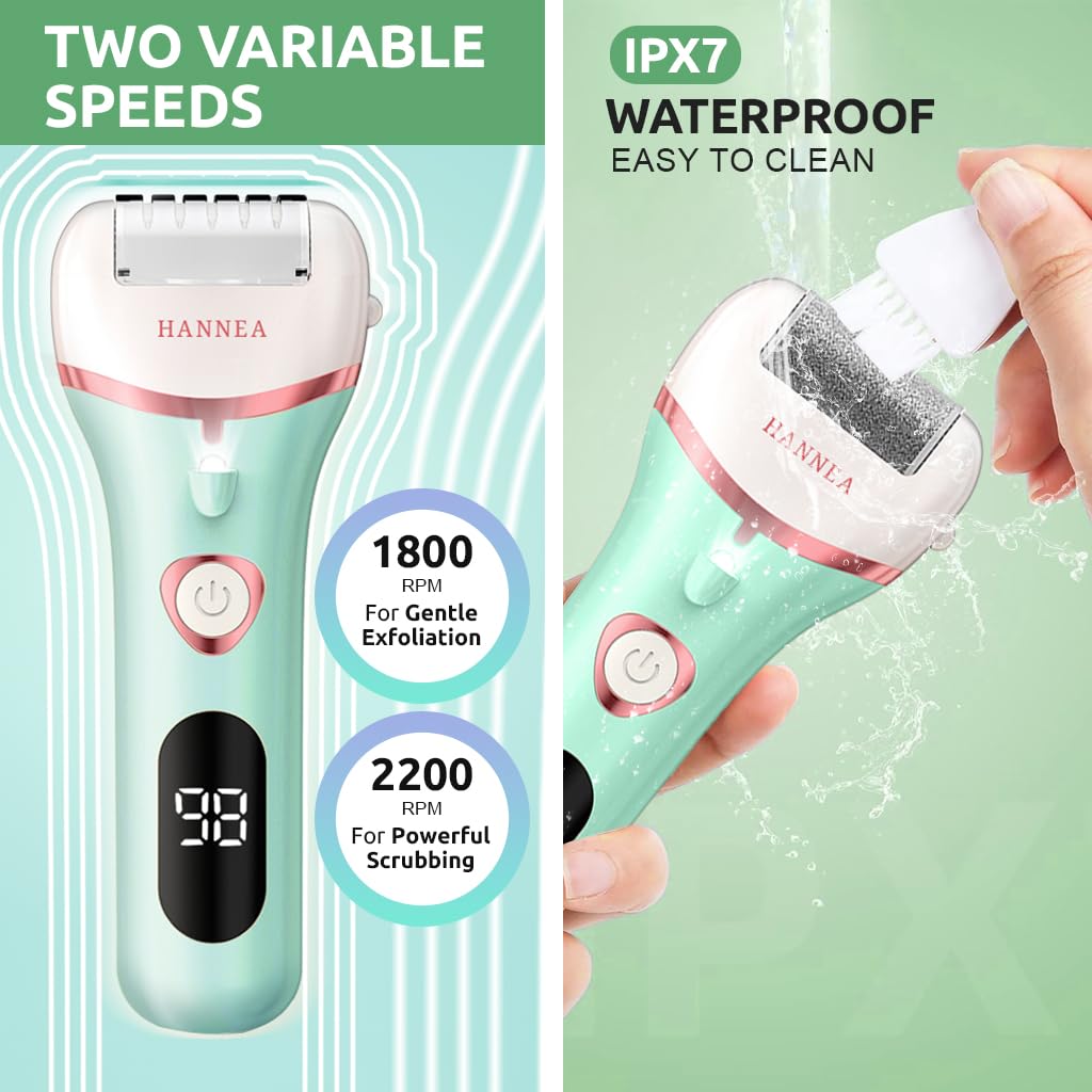 MAYCREATE Callus Remover for Foot Care with 3 Grinding Heads and LED Display | Rechargeable Pedicure Tool