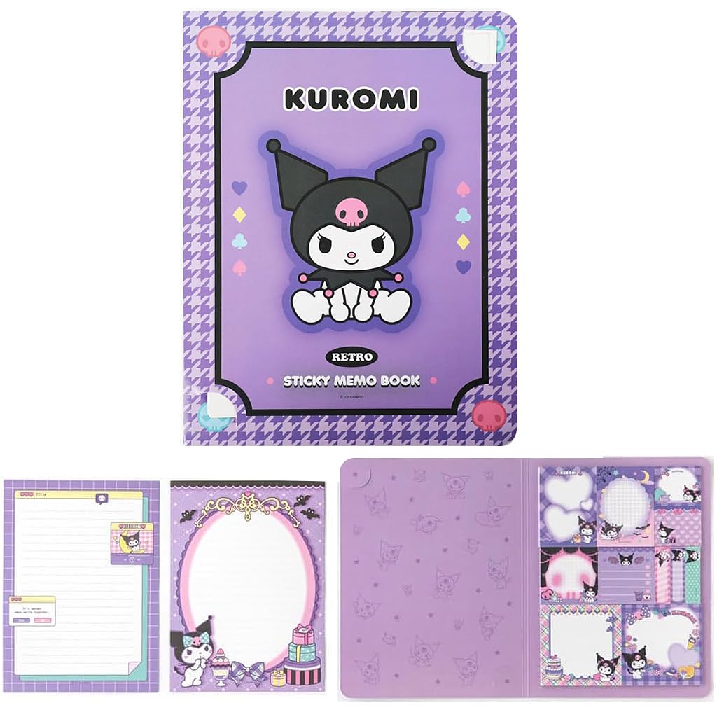 HASTHIP® 330Pcs Kuromi Kawaii Sticky Notes - 11 Styles Melody & Kuromi Themed Sticky Notes, Comfortable Bookmark Design for Scrapbooking, School, Girls Office Supplies Small Gift