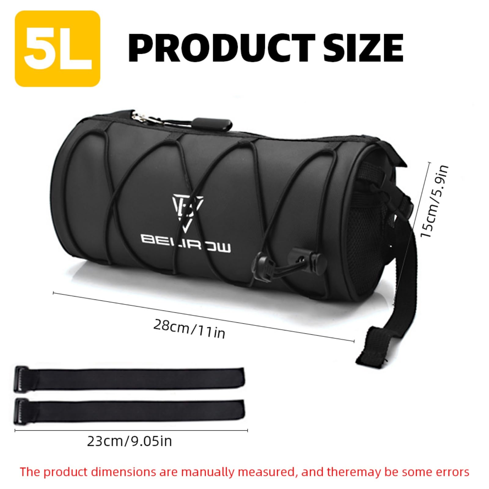 PROBEROS Bike Frame Bag for Cycling Storage with 5L Capacity and PU Waterproof Pouch | Shoulder Strap