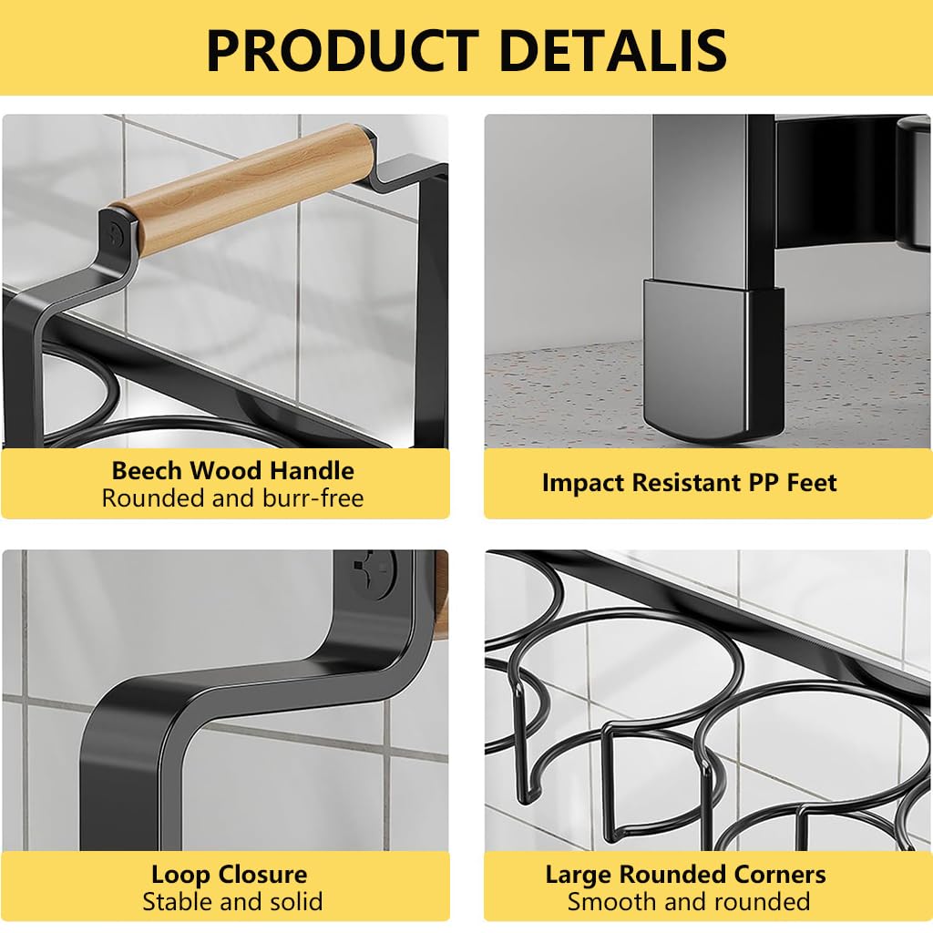 Supvox Water Bottle Holder for Stanley 40 oz Tumbler with Double Layer Carbon Steel Frame | 46x19.2x41 cm Kitchen and Bar Organizer