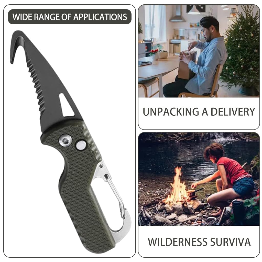 Proberos Stainless Steel Pocket Multi Tool Cutter with Hook Tip & Mini Saw Blade | Ergonomic Anti Slip Handle for DIY and Outdoor Use